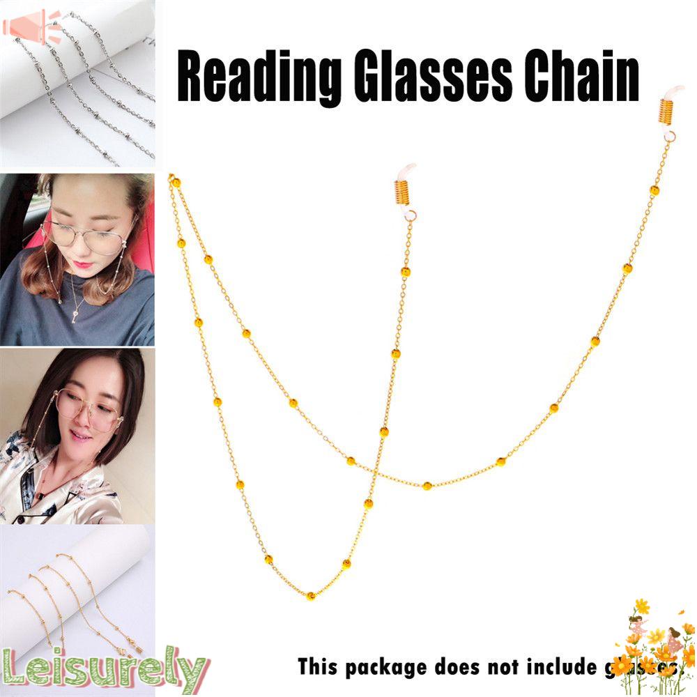 1 Dây Chuỗi Hạt Kim Loại Đeo Mắt Kính Thiết Kế Đơn Giản