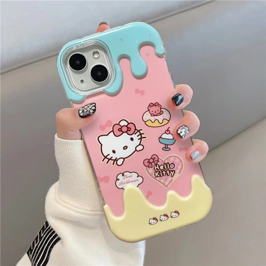 ✅Ốp Điện Thoại Mềm Họa Tiết Cây Kem Và Mèo Cho Iphone 67pro max1311 1412 xs CUA3