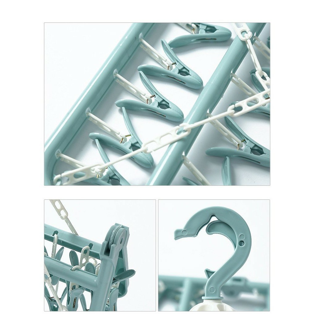 PVN19757 Móc chùm phơi quần áo, đồ baby, tã, đồ nhỏ 32 kẹp T2