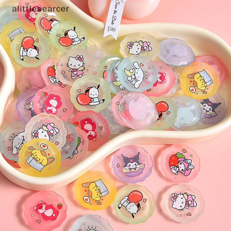 Set 10 Đĩa Sanrios Hoạt Hình Mini Bằng Nhựa Resin Trang Trí Điện Thoại DIY