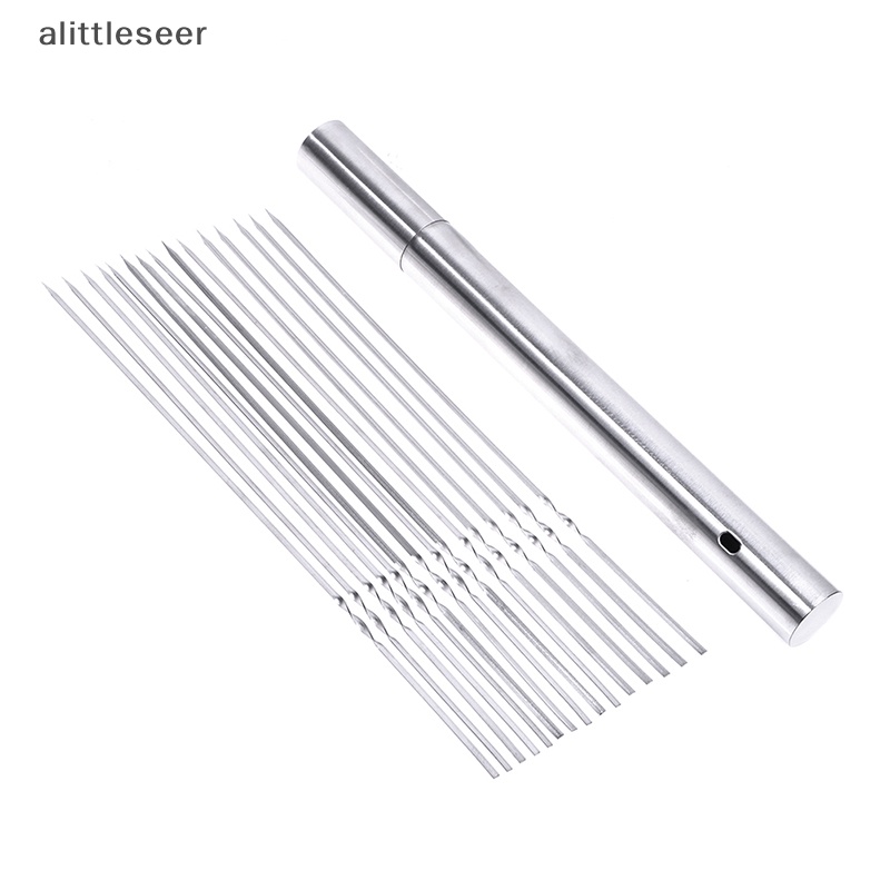 Bộ 15 Cái Xiên Nướng BBQ Bằng Thép Không Gỉ Tái Sử Dụng Được Kèm Hộp Đựng