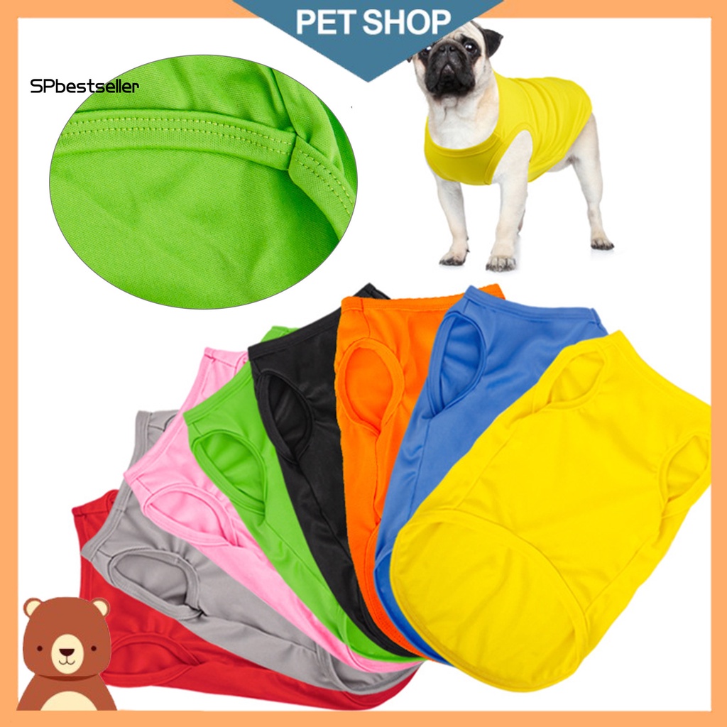 Áo Thun Cotton Cổ Tròn Màu Trơn Co Giãn Thời Trang Mùa Hè Dành Cho Cún Cưng