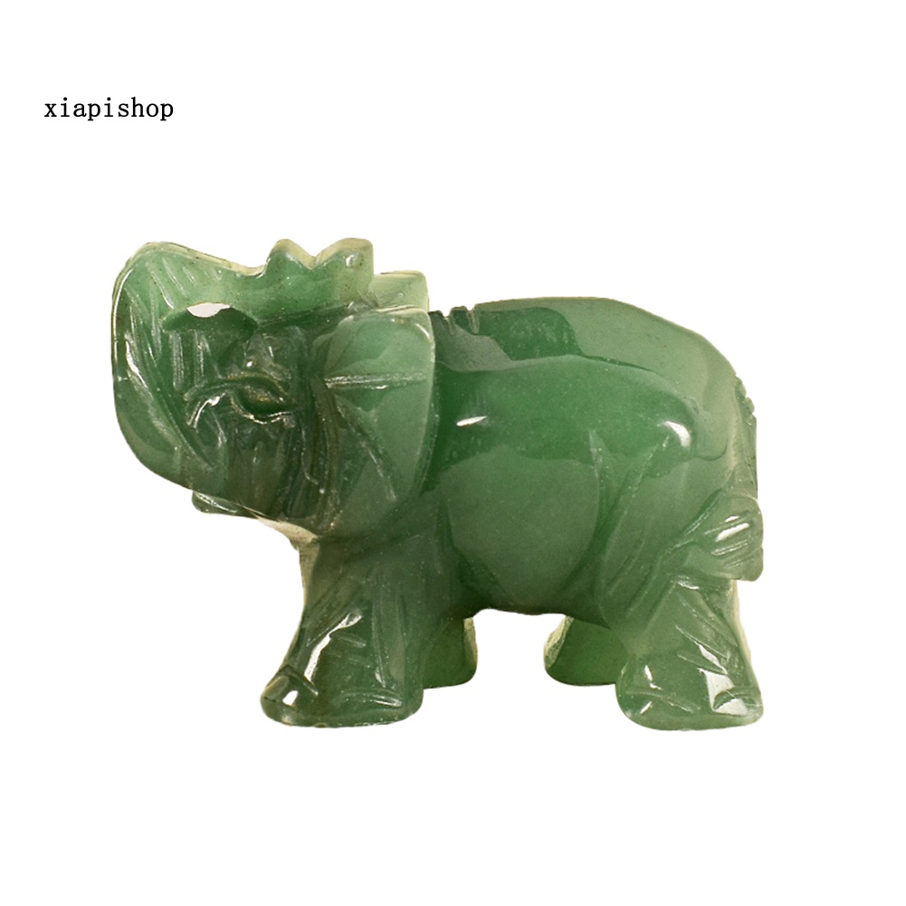 Tượng Voi Bằng Đá Ngọc Bích Giả 3.8cm Chạm Khắc Bằng Tay