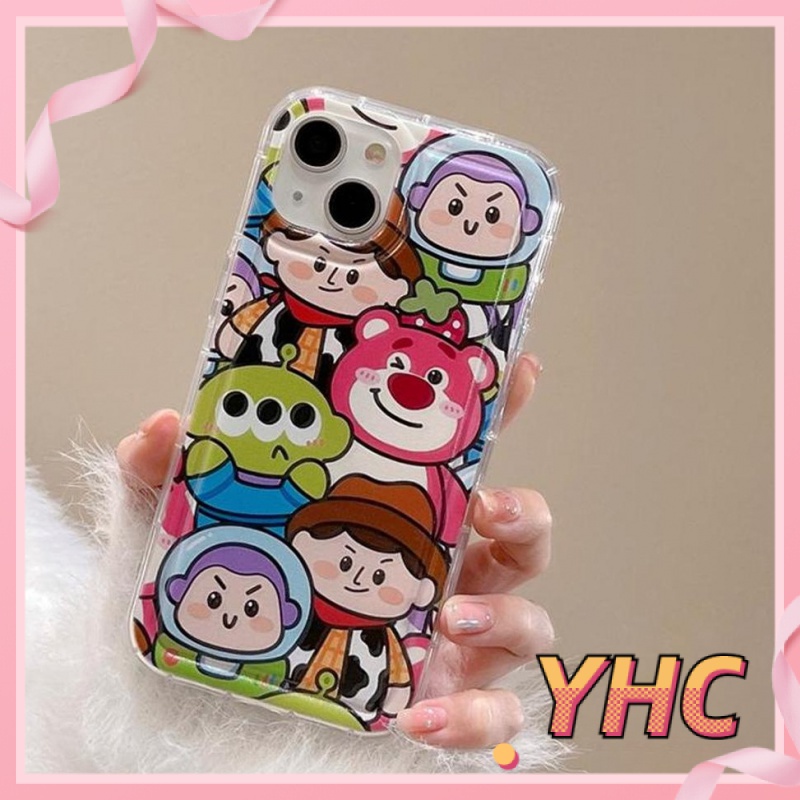 Ốp Lưng iPhone Bộ sưu tập cao bồi gấu dâu tây hoạt hình, túi khí chống rơi, vỏ điện thoại di động, vỏ mềm trong suốt giảm chấn Cho Iphone 6 / 6S / 6splus / se / 7 / 7plus / 8 / 8plus / X / xs / xsmax / 11 / 12 / 13 / 14 / Plus / pro / pro max-733