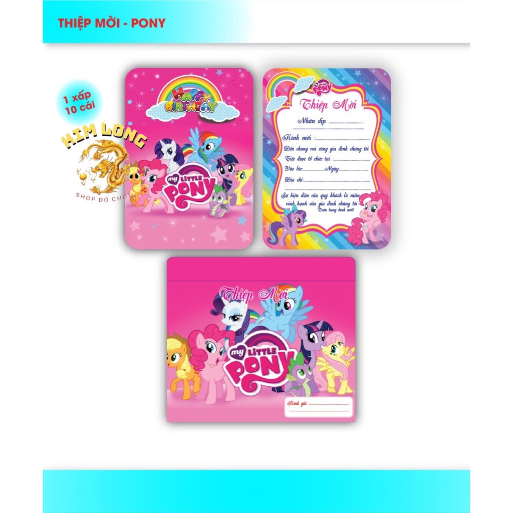 SÉT 10 THIỆP MỜI DỰ TIỆC SINH NHẬT THÔI NÔI ĐẦY THÁNG CHO BÉ HÌNH SIÊU NHÂN CHÓ CỨU HỘ CÔNG CHÚA DOREMON PONY KITTY