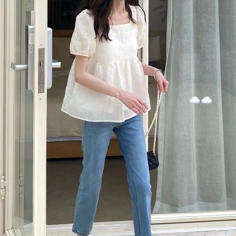 Áo Thun Nữ Ngắn Tay Cổ Tròn Thời Trang Hàn