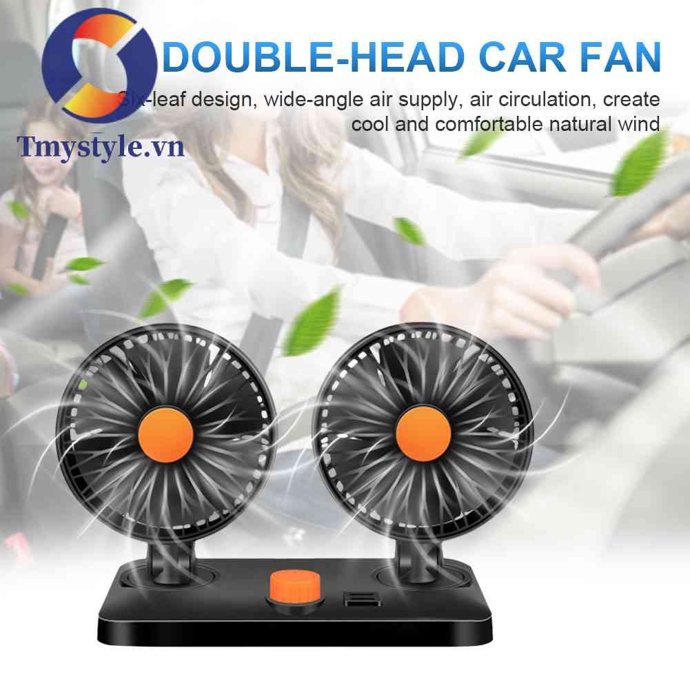 Quạt Làm Mát Hai Đầu 12V / 24V / 5V Tiếng Ồn Thấp Cho Xe Hơi / Xe Tải