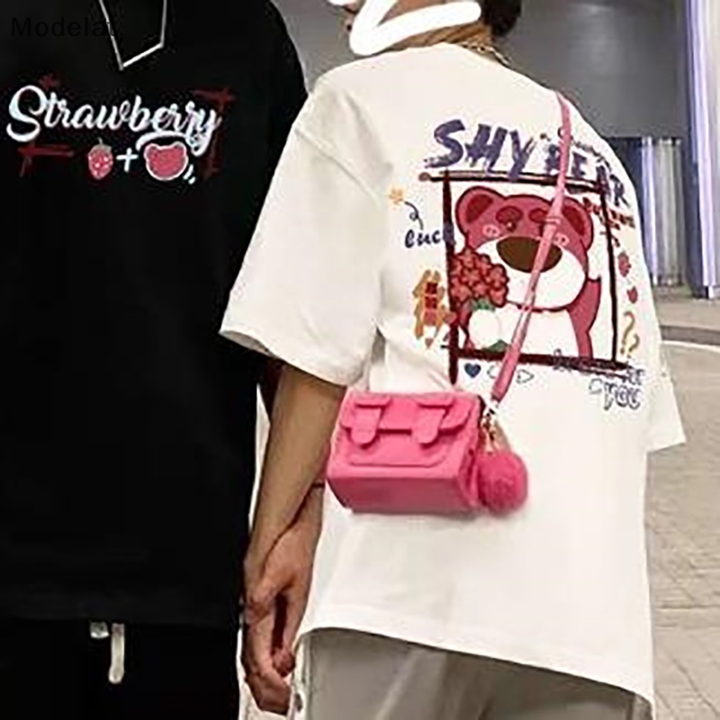 Áo Thun Tay Ngắn Cổ Tròn Dáng Rộng In Họa Tiết Gấu Hoạt Hình Thời Trang Mùa Hè Cho Nữ