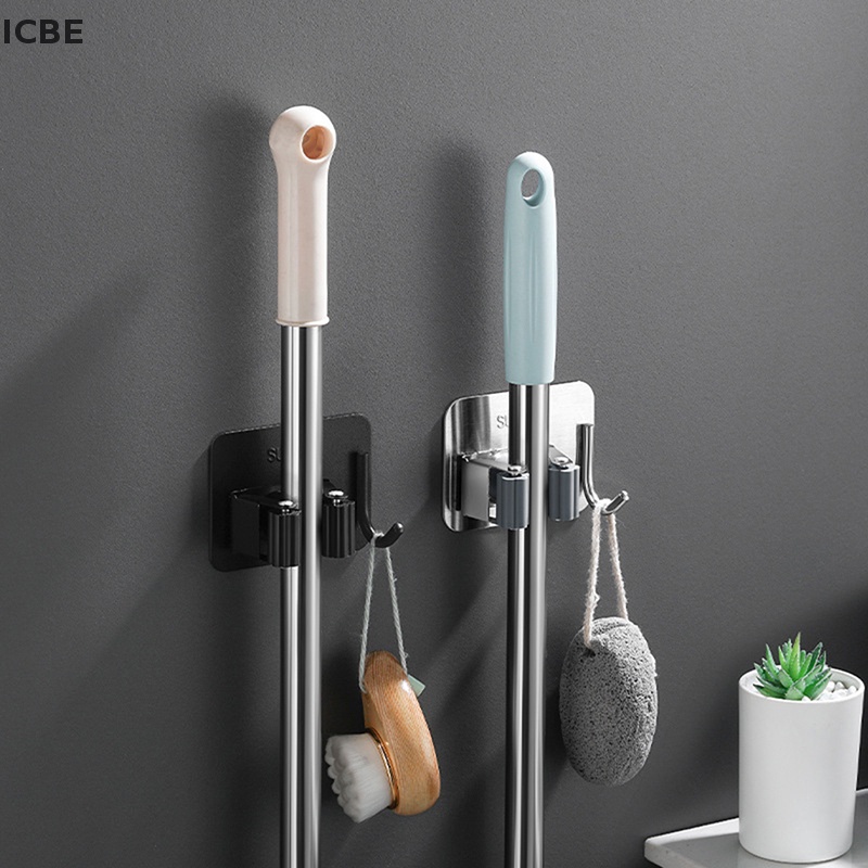 Móc Treo Cây Lau Nhà Bằng Thép Không Gỉ 304 Dán Tường Tiện Lợi