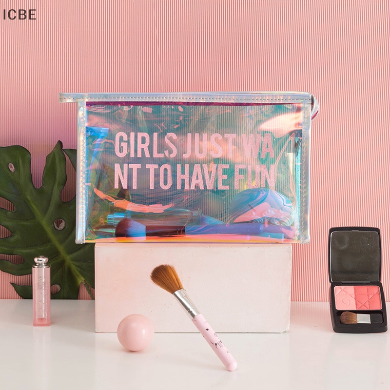 Túi Đựng Mỹ Phẩm Bằng PVC Trong Suốt Chống Nước Có Khóa Kéo Cho Nữ