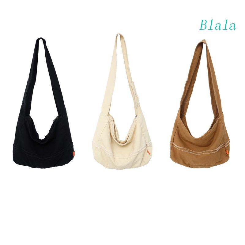 Túi Đeo Chéo Canvas Sức Chứa Lớn Có Khóa Kéo Thời Trang Cho Nữ