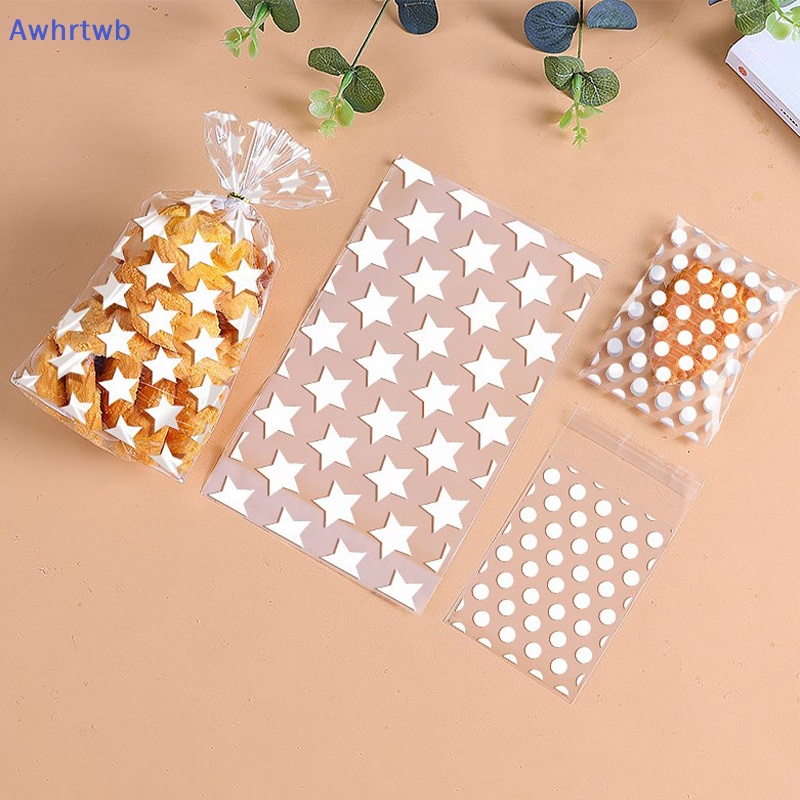 Set 100 Túi Đựng Bánh Kẹo Trong Suốt Hình Ngôi Sao 8X10 + 3cm Tự Dính DIY Mới