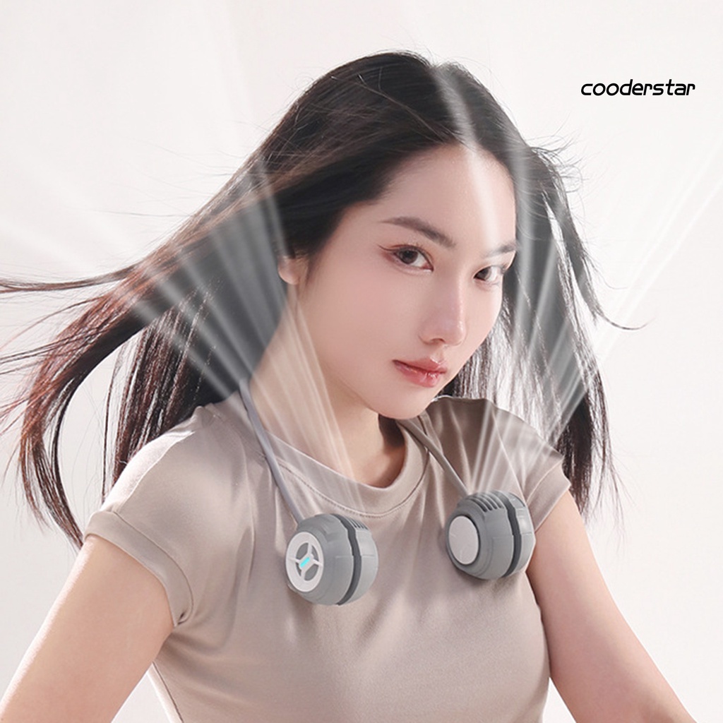 1 Bộ Quạt Đeo Cổ Không Cánh 3 Tốc Độ Gió Thấp 7 Màu Sắc Tiếng Ồn Rảnh Tay Dùng Ngoài Trời