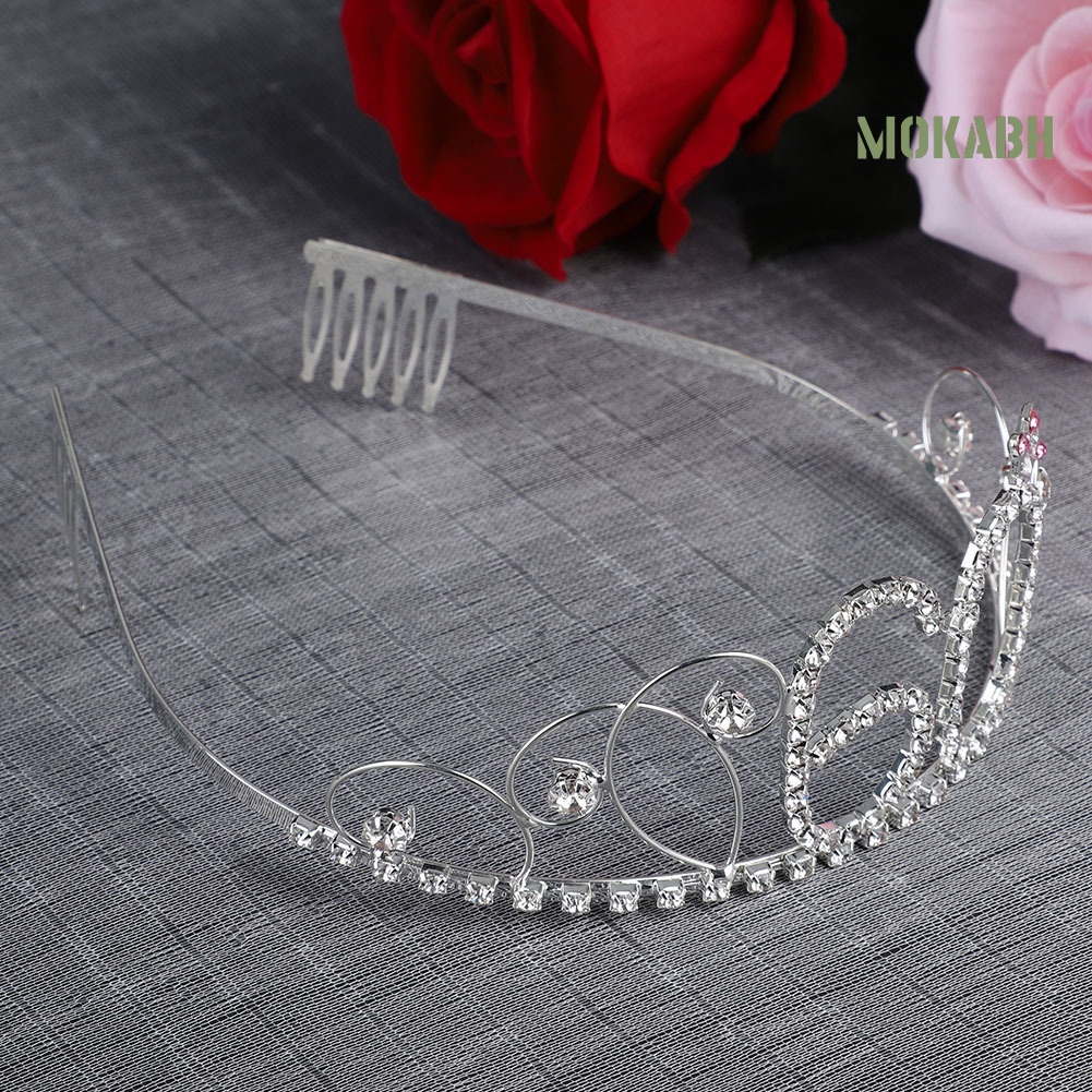 [Mok Abh] Cài Tóc Hình Vương Miện Số 60 Đính Đá Tuyệt Đẹp Cho Cô Dâu