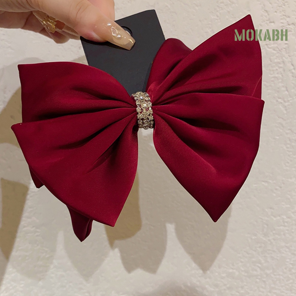 Kẹp Tóc Hình Nơ Hai Lớp Đính Đá Lấp Lánh Chống Trượt