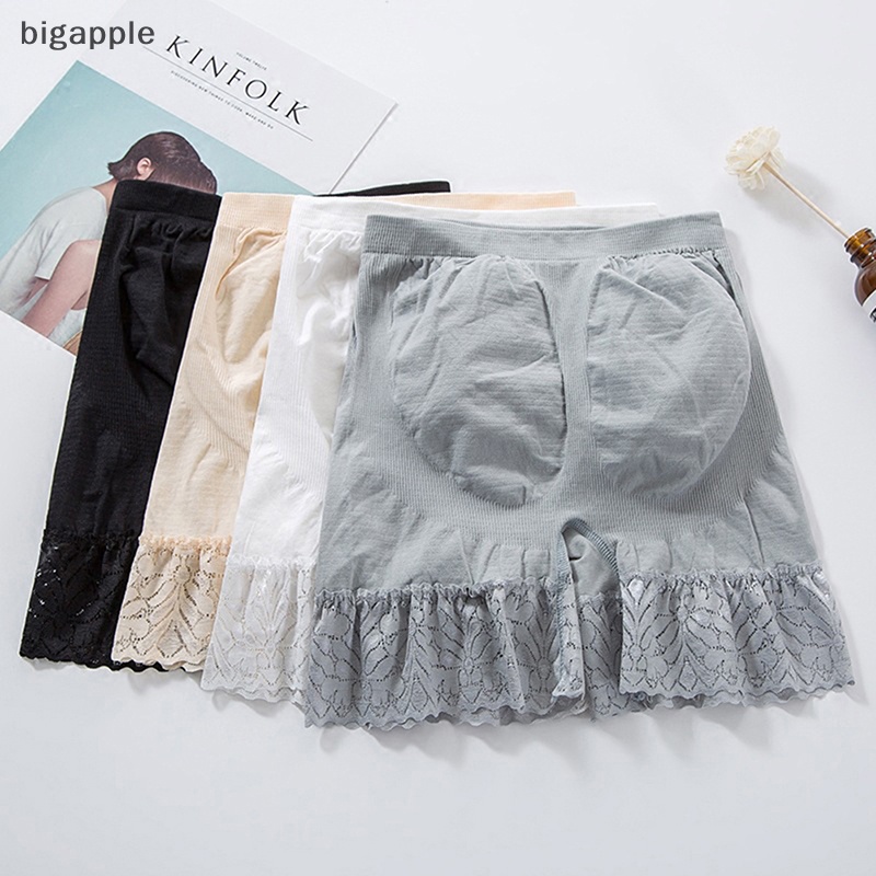 Bigapple Quần Short Legging Ngắn Lưng Cao Mỏng Không Đường May Viền Ren Chống Ánh Sáng Mùa Hè An Toàn Dành Cho Bạn Nữ RDG