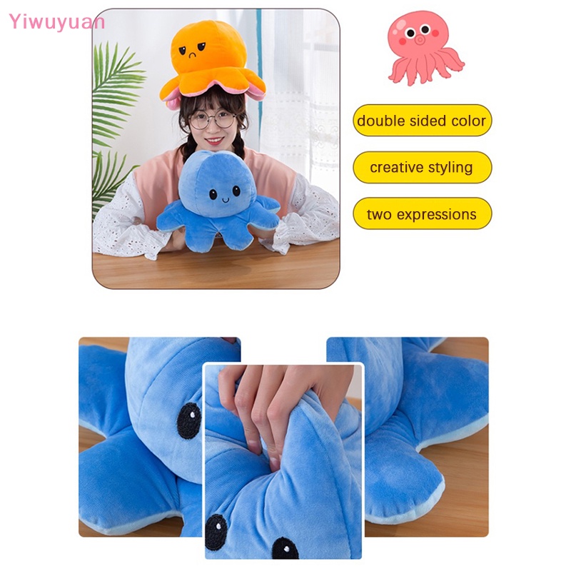 < Yiwuyuan > Tượng Bạch Tuộc Hai Mặt Dễ Thương Làm Quà Sinh Nhật Trang Trí