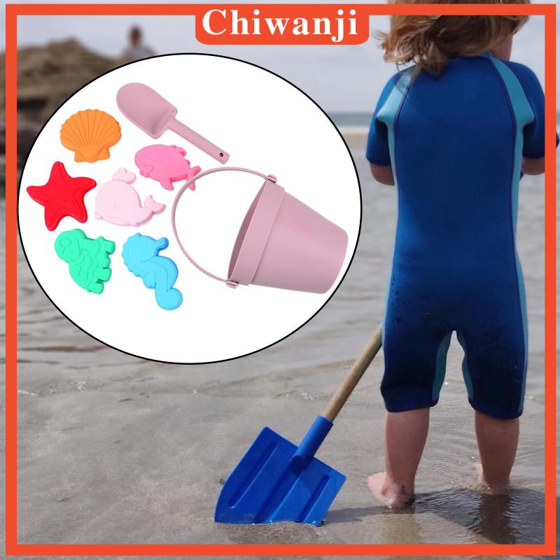 Set 8 Đồ Chơi Cát Bằng Silicone Cho Bé Chơi Khi Đi Biển