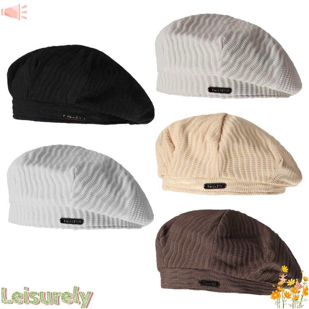 Leily Mũ Beret Màu Trơn Phong Cách Họa Sĩ Vintage Cho Nữ