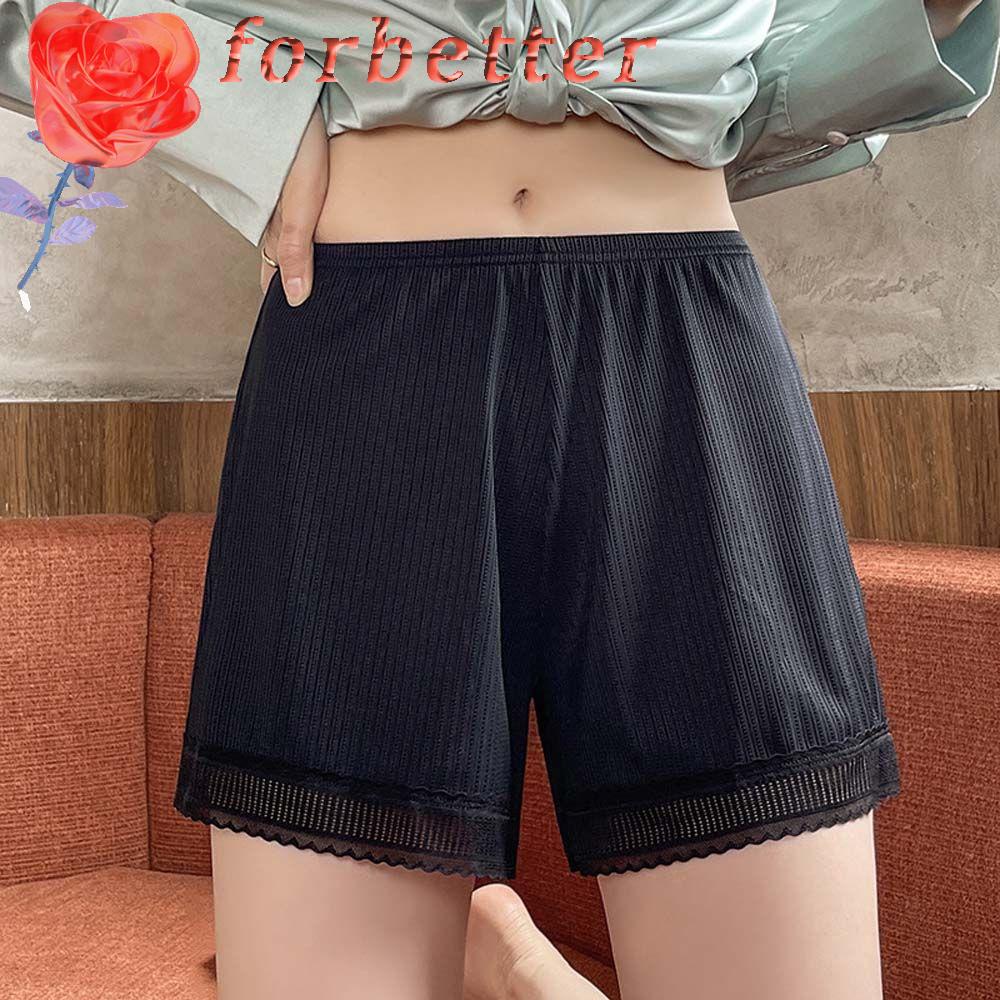 Quần Short An Toàn Bằng Lụa Mát Phối Ren Dáng Rộng Thời Trang Mùa Hè Dành Cho Nữ