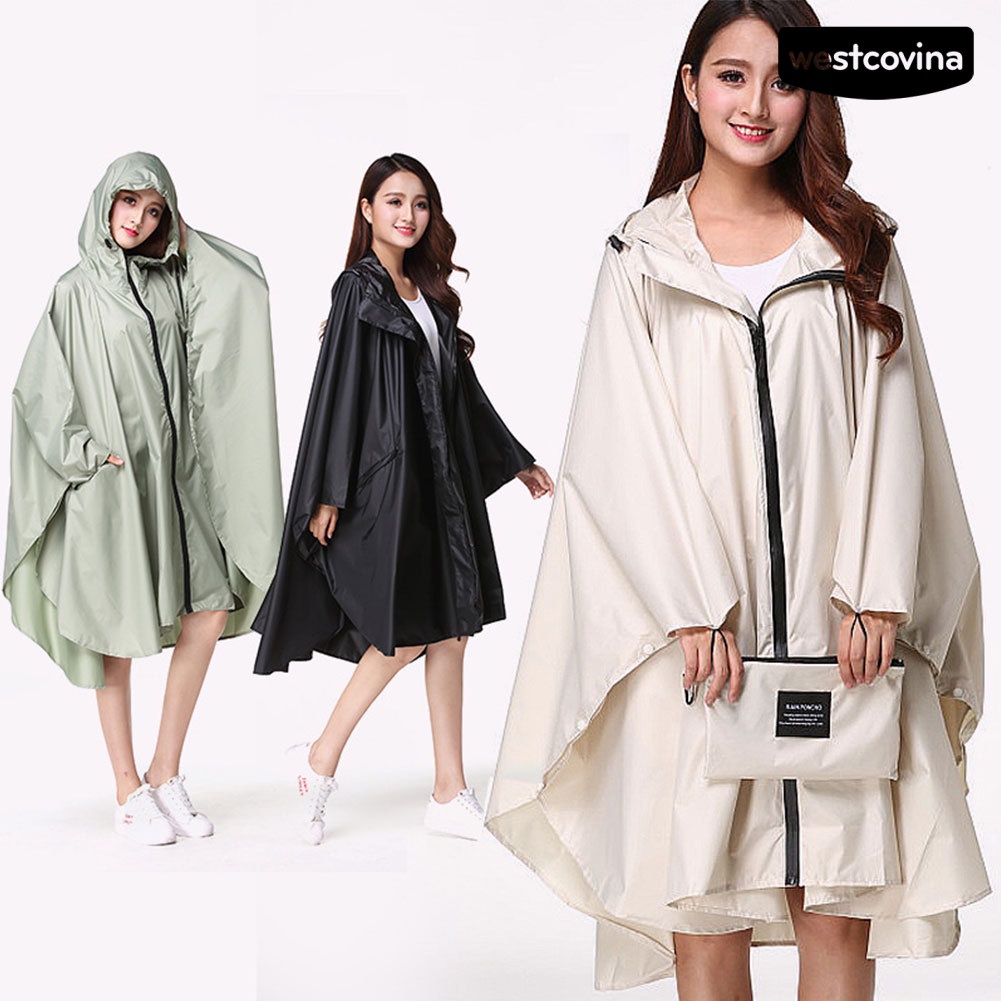 [COD]☁Áo Mưa Dáng Dài Có Mũ Trùm Chống Thấm Nước Tiện Dụng Cho Nữ