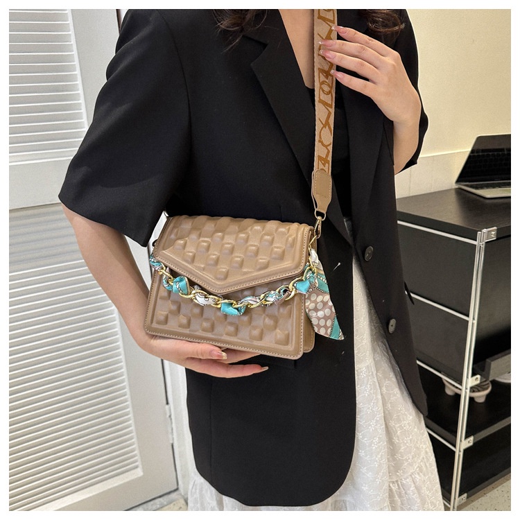 Túi Đeo JASMIN NOIR Chéo Vai Họa Tiết Kẻ Sọc Có Dây Xích Thời Trang Dành Cho Nữ