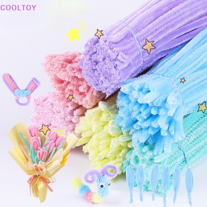 Set 100 Viên Sợi Chenille Làm Sạch Ống Nhiều Màu Sắc Thủ Công Cho Sinh Nhật