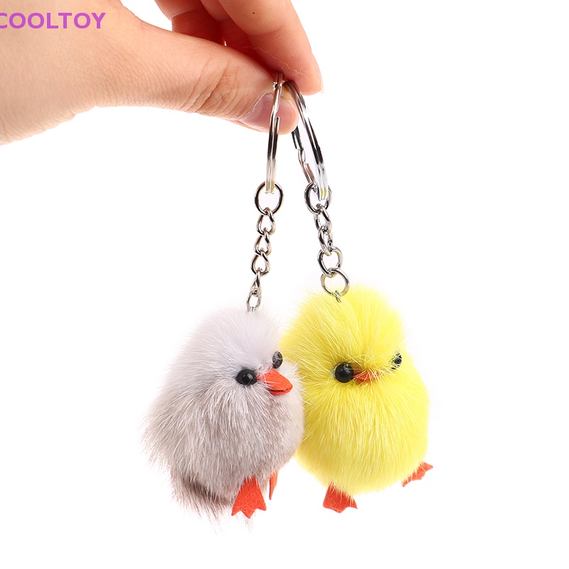 1 Móc Khóa Gà Lông Mềm Mại Thời Trang Cho Nữ