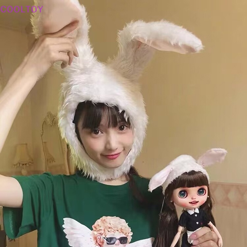 Mũ Trùm Đầu Tai Thỏ Bằng Lông Nhung Dễ Thương Xinh Xắn