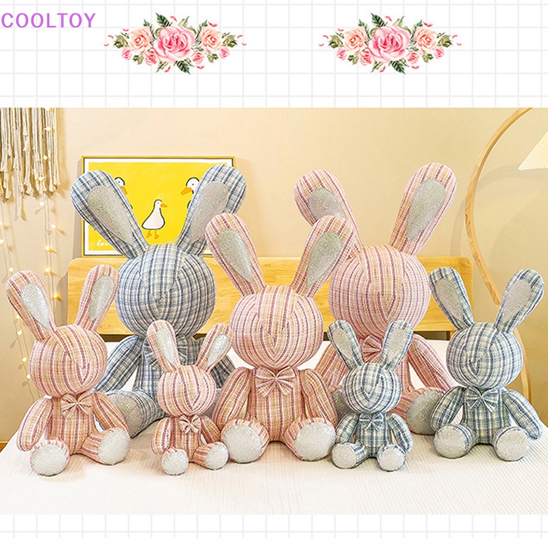 Cooltoy Búp Bê COOLTOY COOLTOY 40cm Thỏ Kim Cương Nơ Với &amp; Không Có Đôi Mắt Vải Sọc