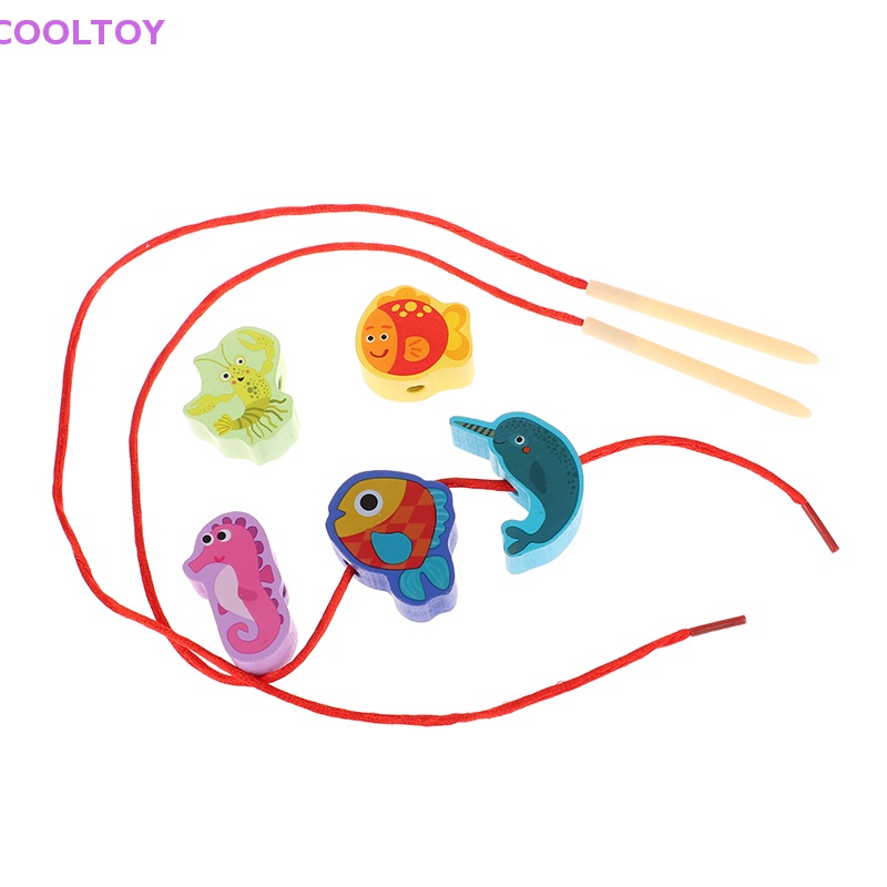 Cooltoy Set 12 / 16 / 23 / 25 Hạt Xâu Chuỗi Hình Động Vật / Trái Cây Hoạt Hình Đồ Chơi Giáo Dục Cho Bé DIY