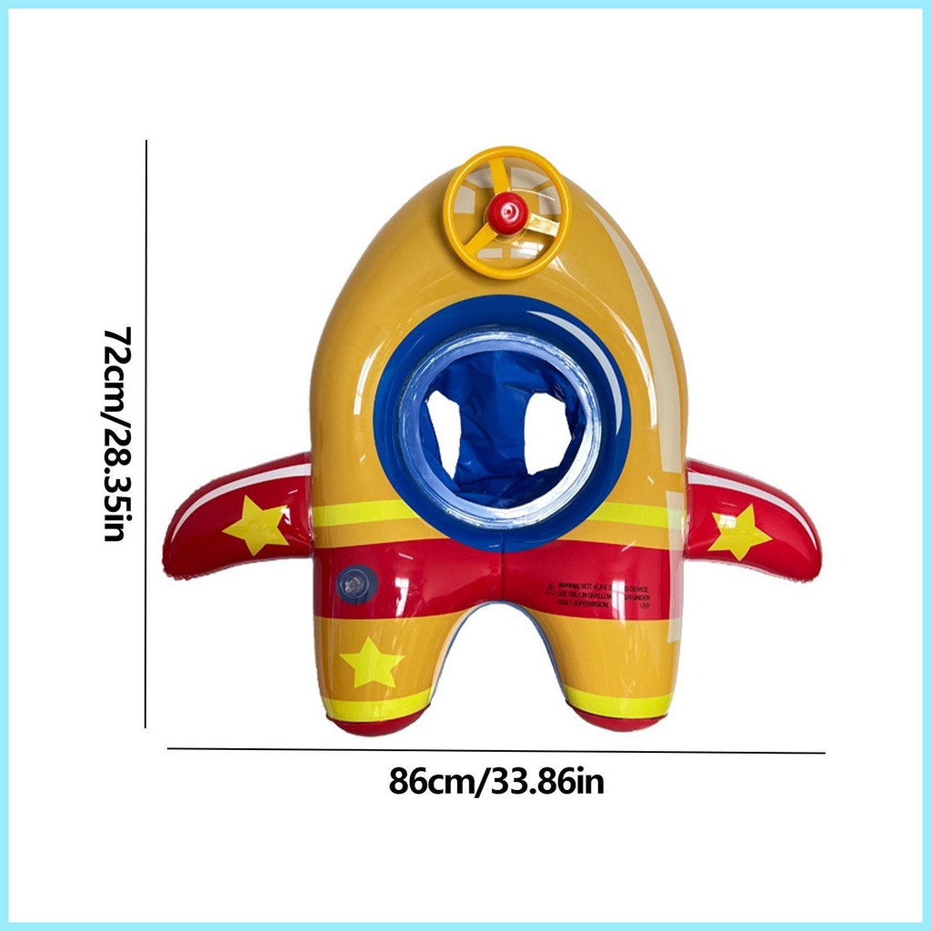 Phao Bơi Ngồi Hình Tên Lửa Và Vô Lăng Thiết Kế Dễ Thương Cho Bé