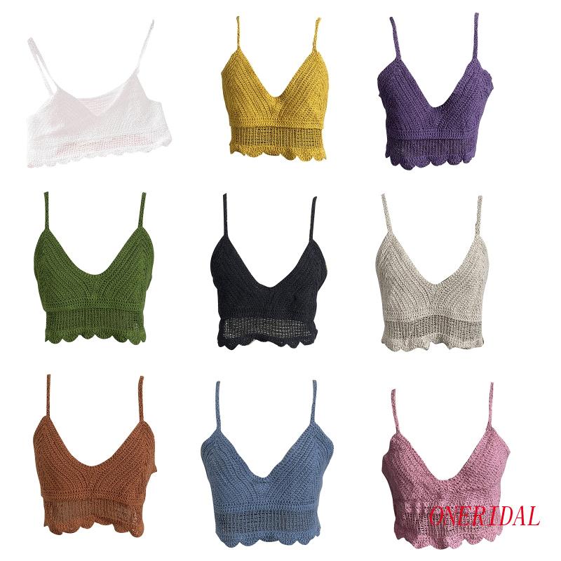 Áo Croptop Dệt Kim Màu Trơn Thời Trang Dành Cho Nữ