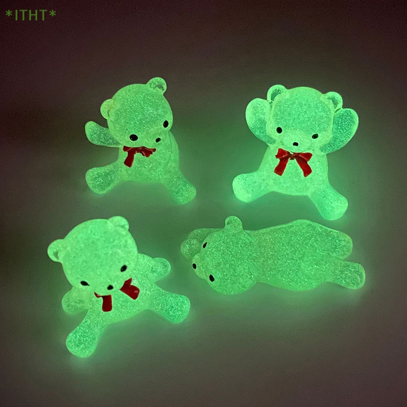 Bộ 2 Kẹp Tóc Hình Nơ Dạ Quang Bằng Nhựa Resin DIY Mới