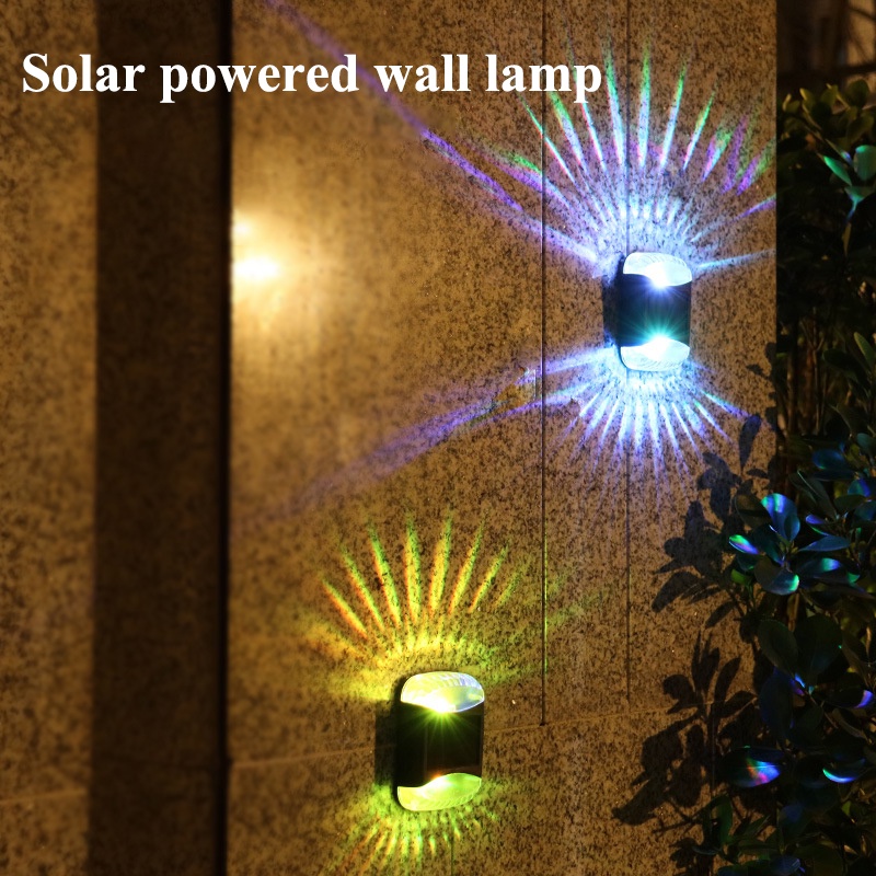 COFAZ Đèn Led 4 Bóng Gắn Tường Trang Trí Chống Nước Dùng Năng Lượng Mặt Trời