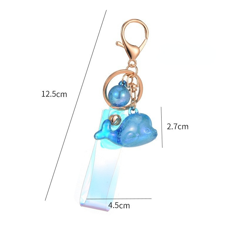 Móc Khóa Hình Cá Heo Bằng Acrylic Trong Suốt Sáng Tạo