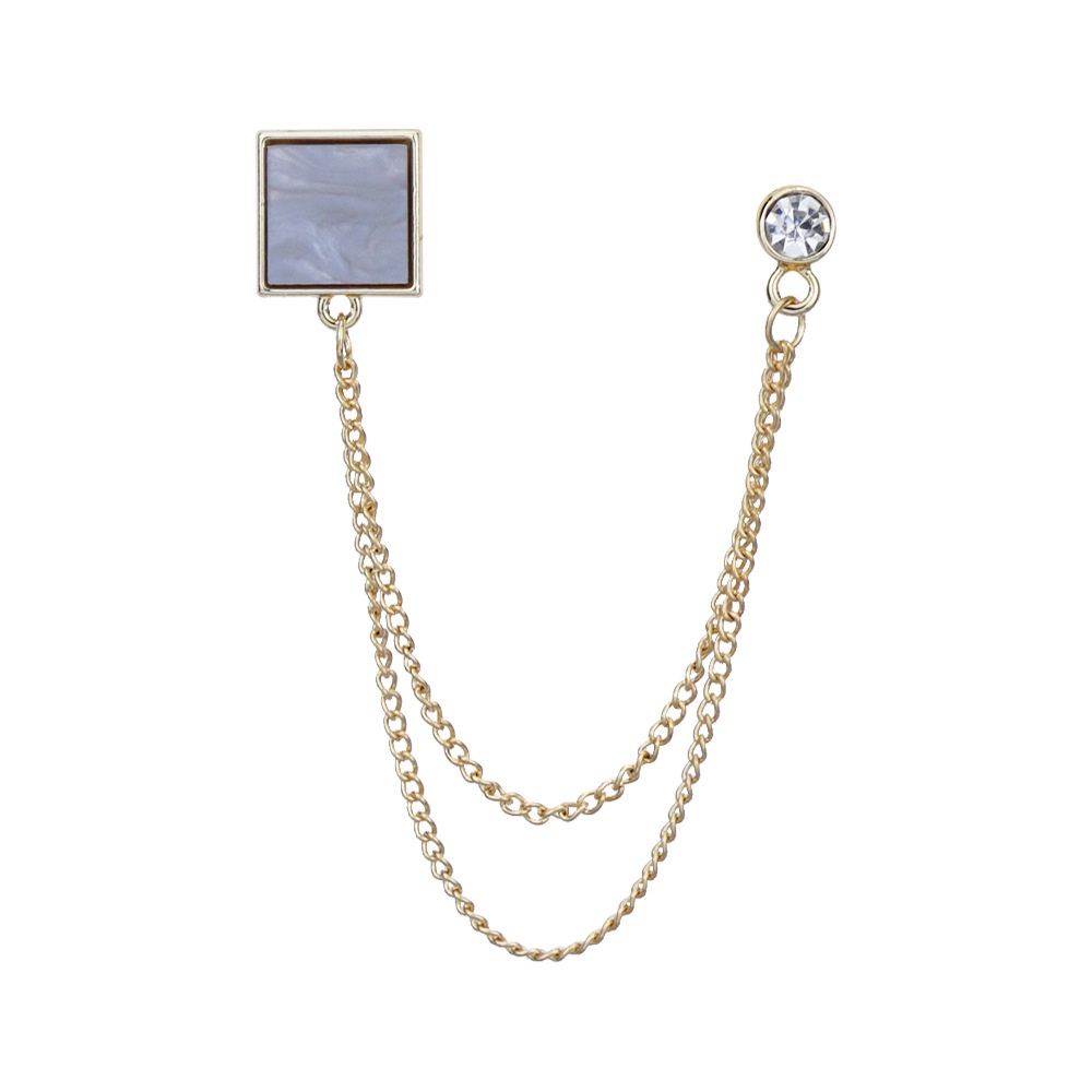 Ghim Cài Áo Dạng Chuỗi Hình Học Phối Tua Rua Thời Trang Cho Nam