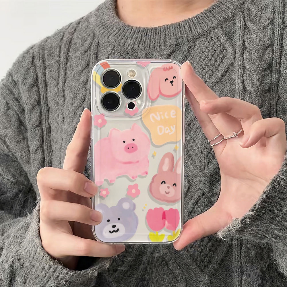 ✅Ốp Điện Thoại Mềm Chống Sốc Họa Tiết Động Vật Cho Iphone 116In13Max 14pro 1278