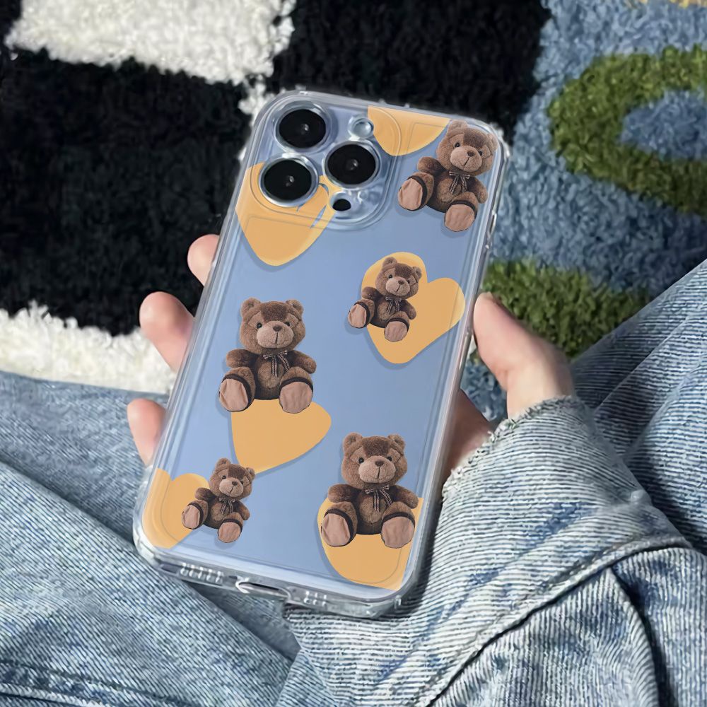 ✅Ốp Điện Thoại Mềm Chống Sốc Đính Búp Bê Gấu Cho Iphone126In1378 max11 plus 14pro