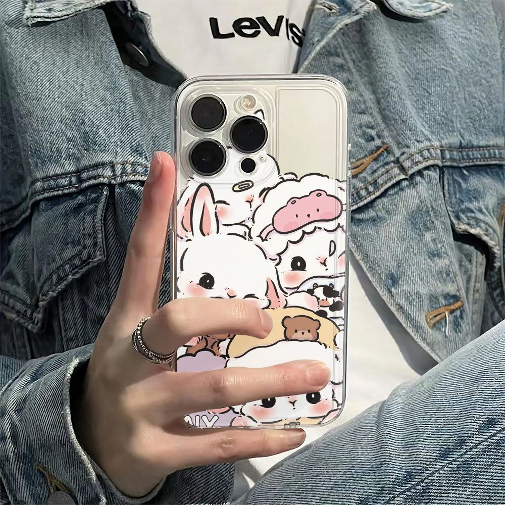 ✅Ốp Điện Thoại Mềm Chống Sốc Họa Tiết Chú Cừu Mặc Đồ Ngủ 4 Túi Cho Iphone 1113plus 78 12 14Promax 6In