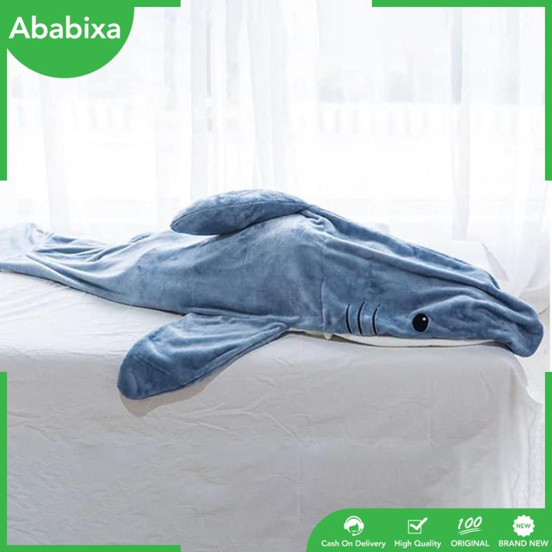 [Ababixa] Chăn Bông Ngủ Có Mũ Trùm Hình Cá Mập Dễ Thương Dùng Hóa Trang Ấm Áp