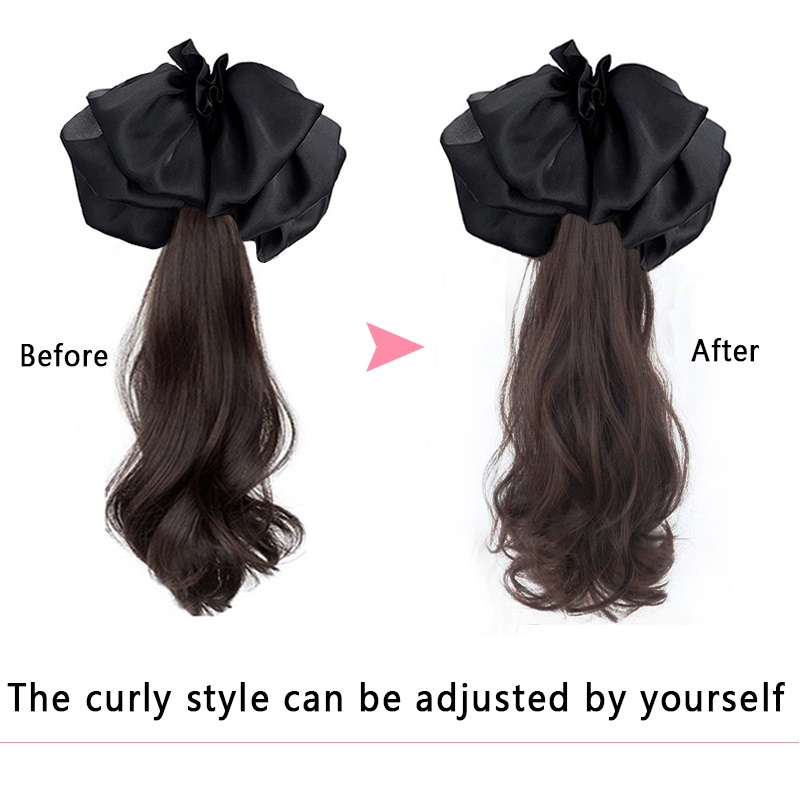 Tóc Giả Đuôi Ngựa Dài 45cm Màu Đen / Nâu