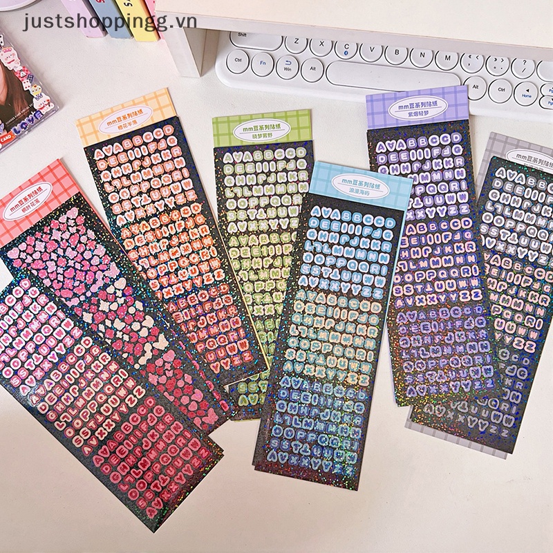 Set 4 Tấm Hình Dán Trang Trí Album Ảnh Hình Chữ Cái DIY
