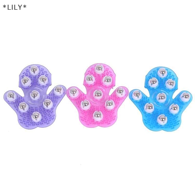 Lily Cọ hình massage găng tay cơ thể massager với 9 360 độ con lăn kim loại con lăn uuu