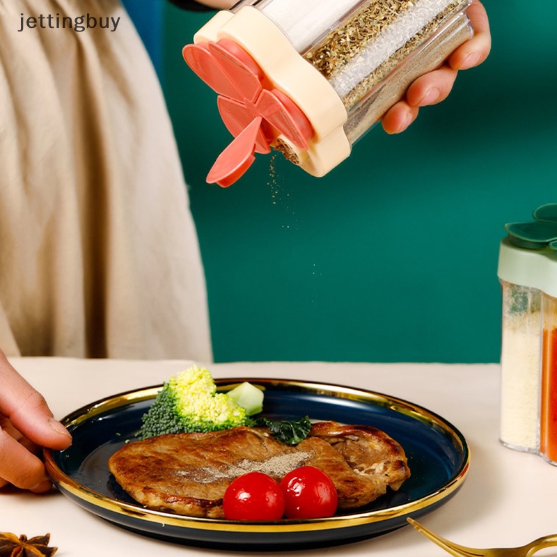 Hộp Đựng Gia Vị 5 Ngăn 5 Trong 1 Bằng Nhựa Trong Suốt Có Nắp Cho Tiệc BBQ