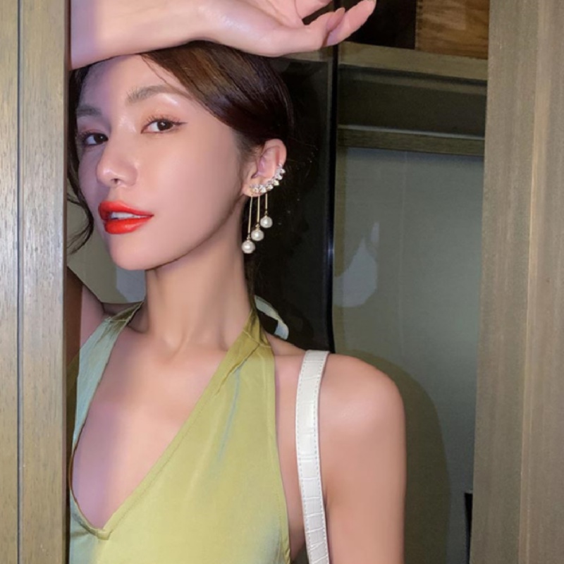 Bông Tai Dáng Dài Đính Ngọc Trai Sang Trọng Thời Trang Cho Nữ