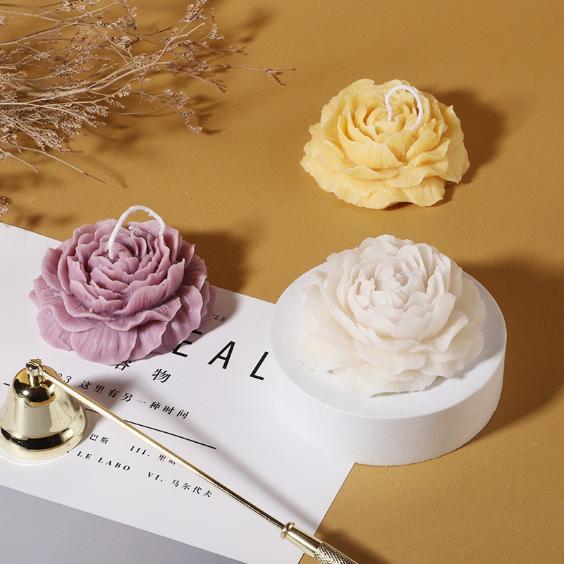 Khuôn Silicone Tạo Hình Làm Xà Phòng Hình Hoa Mẫu Đơn Lớn