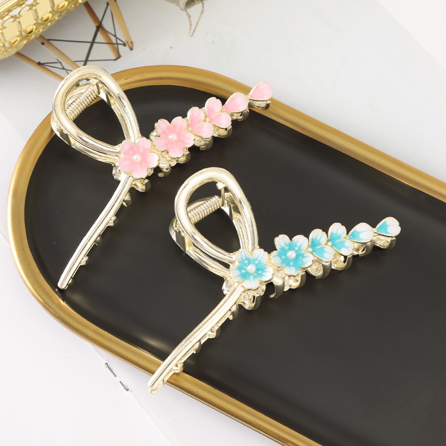 Kẹp Tóc Đuôi Ngựa Đính Đá &amp; Ngọc Trai Bằng Hợp Kim