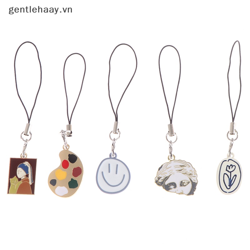 Gg Dây Móc Khóa Kim Loại Hình Bảng Màu Dầu Paing Hoa Trang Trí Túi Xách / Điện Thoại / Ổ Đĩa U