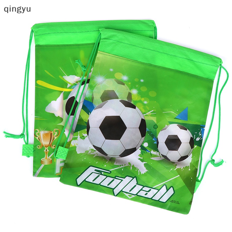 Ba Lô Rút Dây Chất Liệu Vải Không Dệt Trang Trí Hình Quả Bóng Đá